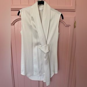 Victoria Beckham tie drape Tuz tank top / blouse in ivory